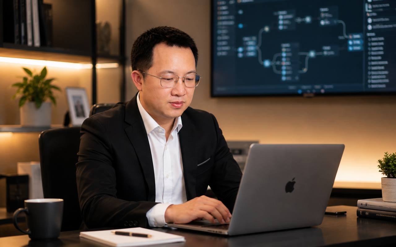 Ethan Tran in a data and automation workspace